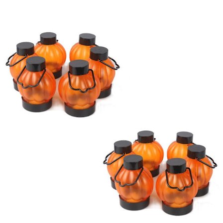 Flickering Pumpkin Lantern Tea Lights 12 Pack Flickering Led Pumpkin Lights With Battery Operated Flameless Pumpkin Tealight Candles For Halloween, Ch