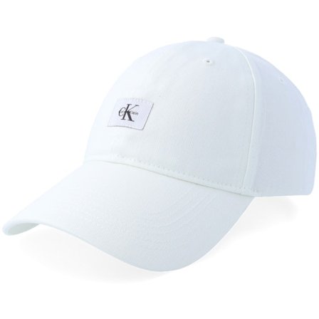 Calvin Klein - White - unconstructed - Cap - Monologo Woven Patch Bb Cap Bright White Dad Cap - Hatstore