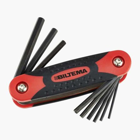 Biltema - Unbrakonøkkelsett sammenleggbart tommer 9 stk.