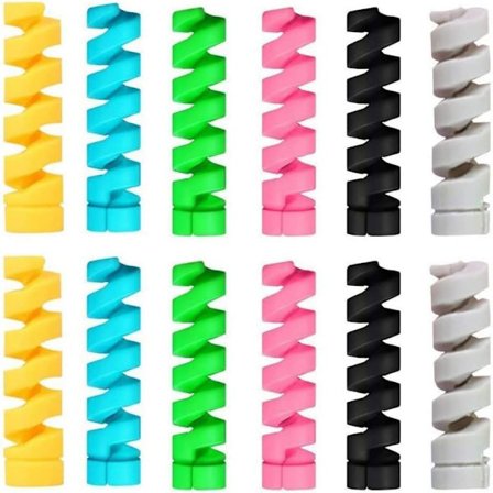 Kabelbeskytter til telefonoplader og bærbar computer, silikone ledningsbeskytter spiraldesign genanvendelig ledningsstyringsmuffe til USB-