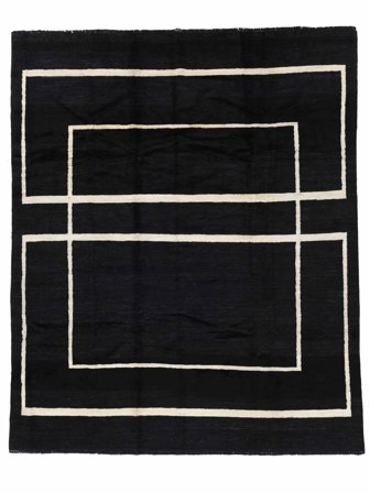 Squared Matta Handknuten 250X301 Svart Afghanistan