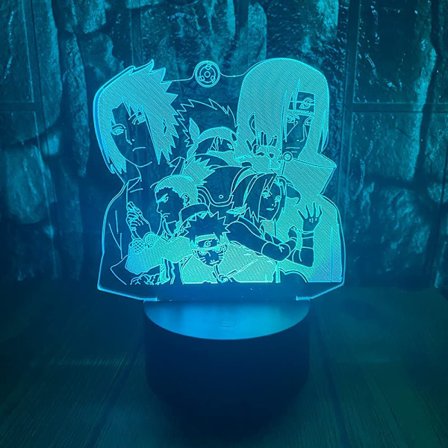 Naruto Kakashi Uchiha Sasuke 3D Illusion Nattlampa Liten