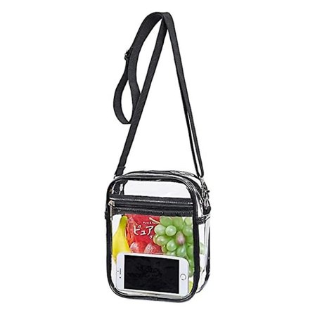 Gennemsigtig crossbody tote taske til koncert, festival scene