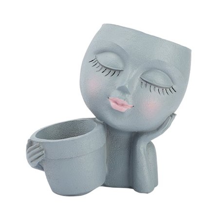 Kaksinkertainen kukkaruukku hartsi söpö koristeellinen istutuskone kotiin parvekkeelle pihalle