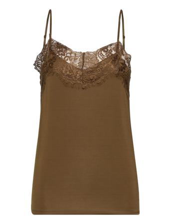 Slclara Singlet Top Ærmeløs Top Brun Soaked In Luxury