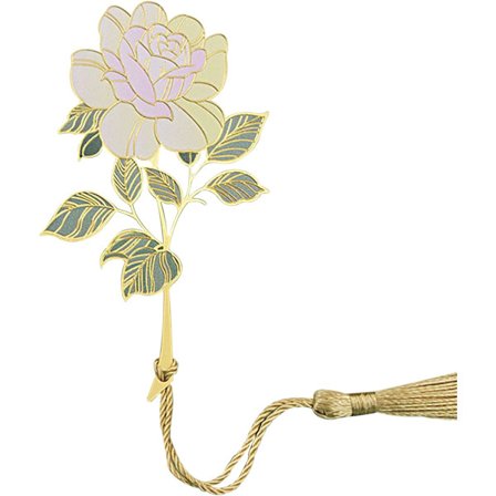 Bogmærke, Bogmærker til kvinder, Uforgængeligt udskåret design Metalbogmærke med kvast, Udsøgte farverige rosebogmærker til bøger, Kreativt 