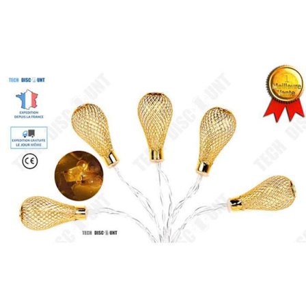 LED-ljusslinga - TD - Gul - 1,5 meter - 10 lampor - Batterier