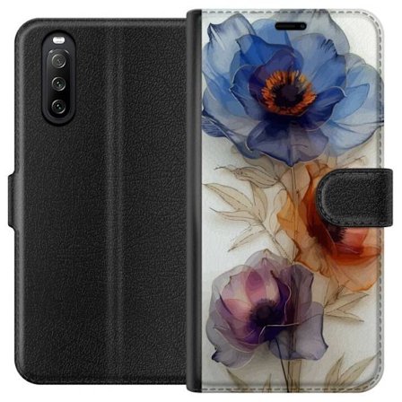 Plånboksfodral till Sony Xperia 10 III med Silkesblommor