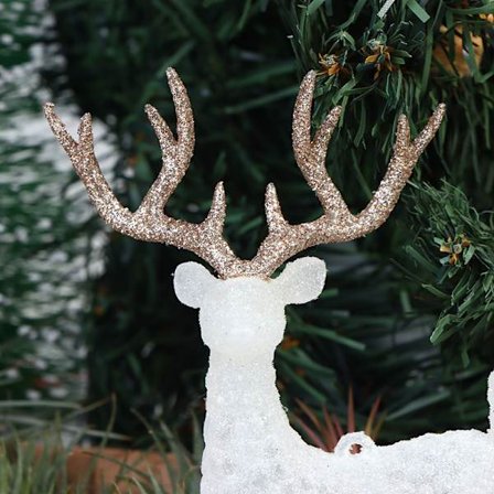 Crystal Deer Christmas Forest Älg White Flash Gold Dessert Tabell