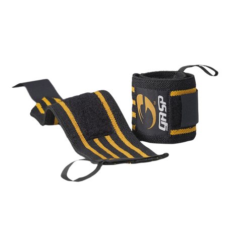 GASP Gear Hardcore Wrist Wraps Sort/Gul