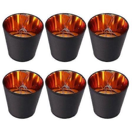Svarta Lampskärmar Med Guldinsida Clip On Ljusskärmar Ljuskrona Lampskärmar, Set Om 6