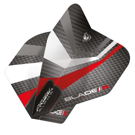 Ailettes de fléchettes Winmau Prism Alpha noir, blanc et rouge | Winmau.com