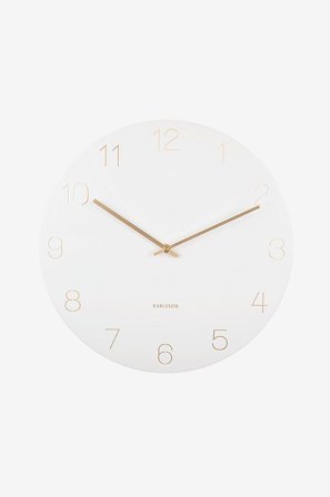 Karlsson - Veggklokke Charm Engraved Numbers - Hvit - Veggklokker & bordklokker - Fra Homeroom