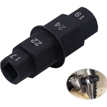 Motorsykkel Spindel Hjul Fjerningsverktøy Hex Akselverktøy Front Bakre Hex Socket Adapterverktøy for 17mm 19mm 22mm 24mm Frontaksel