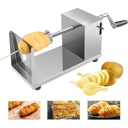 Potatis Tornmaskin, Rostfritt Stål, Spiral Potatis Skärare för Frukt, Potatis, Tornado Chips, Gurka eller Morötter