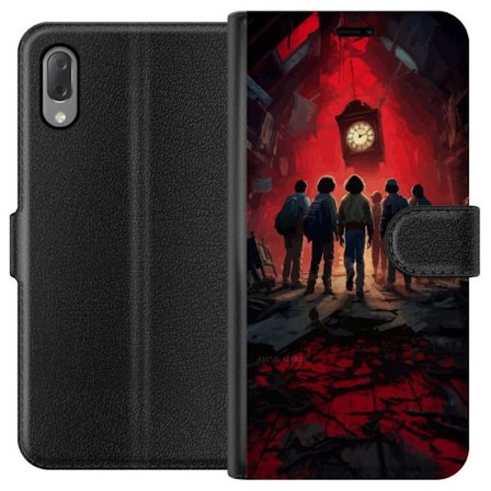 Kompatibelt Lommeboketui til Sony Sony Xperia L3 Minimalistisk rombakgrunn med fargerike stjerner på svart bakgrunn, stilig abstrakt design perfekt s