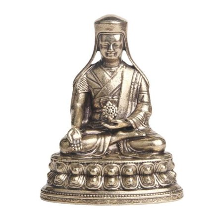 Tibetanske messing Buddha-statuer af Sakya Buddhas fem forfædre, eller