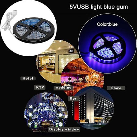 DC5V USB 300cm Vattentät LED-remsa SMD3528 TV-belysning