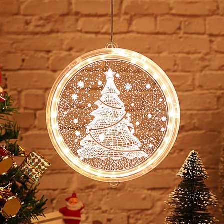 (Juletrær) Juledekorasjonslys Vindu 24cm, Julevindu Lysdekorasjon Jul, Juledekor