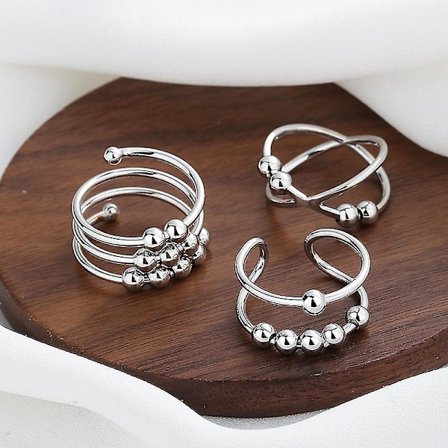 Anti-stressringar med roterbara pärlor 3-pack