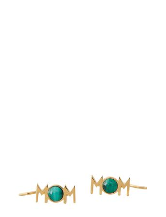 Great Mom Ear Climber Green Design Letters