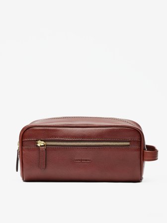 John Henric Men's Chestnut Toiletry Bag Genova Size Onesize