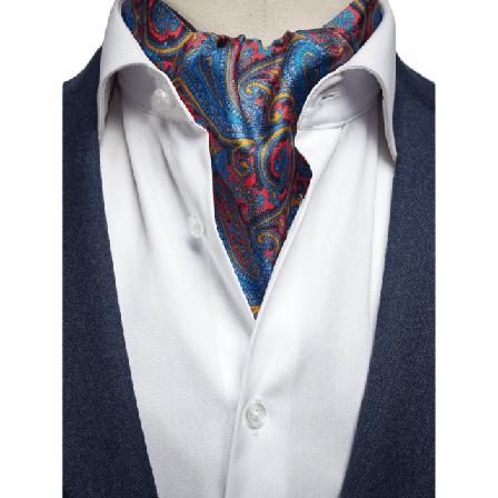 John Henric Silk Single Pointed Ascot Paisley Kostymtillbehör Herr Röd ONESIZE