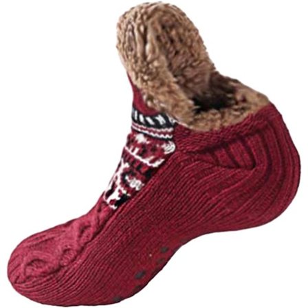 Rødt slikmønster, unisex hjemmesko og sokker, blødt og behageligt uldfor, varme og fluffy, skridsikre om vinteren.