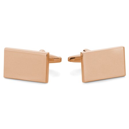 Butoni dreptunghiulari în tonuri de roz-auriu mat pentru bărbați