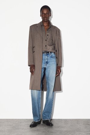 COS Women's Wool-Blend Shirt in Brown