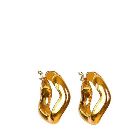 Syster P Bolded Wavy Earrings Shiny Gold Örhängen Dam Guld ONESIZE