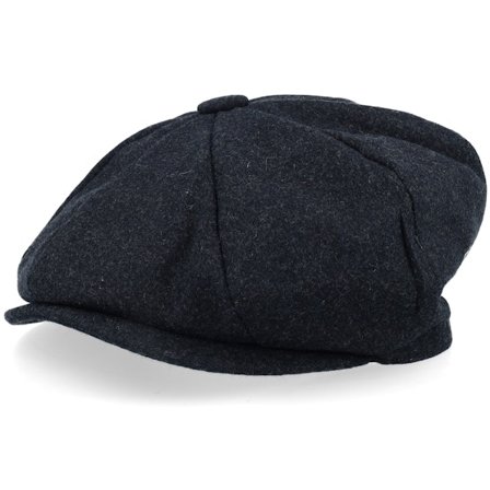 Bearded Man - Zwart flatcap Cap - Bm Logo Sunset Marl Melton Wool Baker Boy Flat Cap @ Hatstore