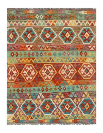 Kilim Afghan Old Style Rug Hand Woven 168X246 Dark Red/Brown Afghanistan