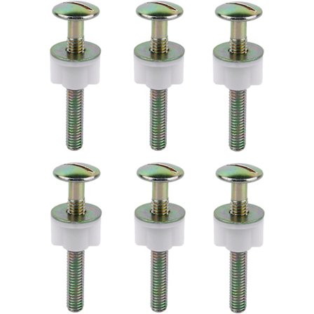 Universal toiletsædeskruer, 6 pakker metalskruer og skruer til toiletsæde, 3 tommer stålskruer til toiletsæde, skiver og plastikmøtrikker, udskiftning