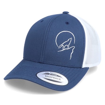 Iconic - Ble trucker Czapka Z Daszkiem - Wolf Howling At The Moon Navy/White Trucker @ Hatstore