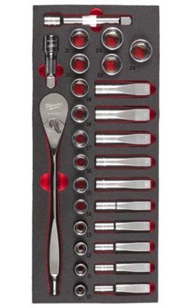 Milwaukee 4932479826 Steel Storage Pipenøkkelsett 28 deler, 1/2", Håndverktøy