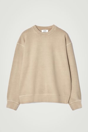 COS Männer Lockeres Sweatshirt Aus Vorgewaschener Baumwolle in Beige