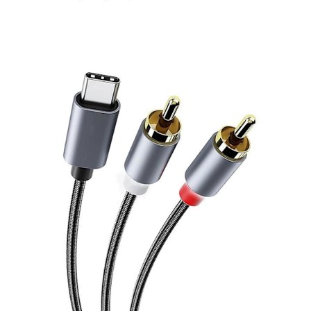 USB Type C til 2RCA Kabel Stereo Lydtransmission Guldbelagte Stik Ledning til Mixerkonsoller
