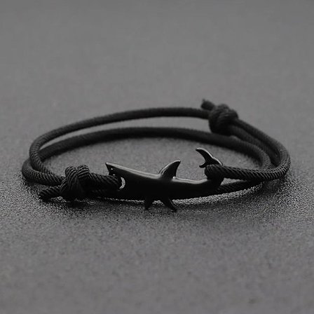 Noter Uusi Hai Bracelet Unisex Kaksinkertainen Säädettävä 3mm Narukoru Ketju Rannekoru Ranta Korut Tarvikkeet Surffaaja Rannekoru Pulsera(Musta)