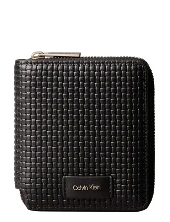 Calvin Klein Embossed Woven Zip Billfold - Black - ONE SIZE