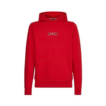 Tommy Hilfiger Hooded sweatshirt and front logo Rød, Herre Hættetrøjer