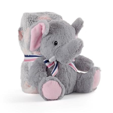 Allie Elephant Soft Blanket + Plush Toy 22cm