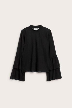 Kappahl | Gjennomsiktig langermet topp | Svart