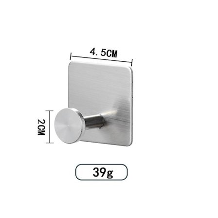 Eksklusiv selvklæbende rustfrit stål - Badeværelse viskestykke krog holder håndklæde frakke rack kroge (rustfrit stål (børstet), 4 x 1)