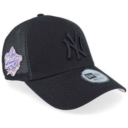 New Era - MLB Svart trucker Keps - Hatstore Exclusive x New York Yankees MLB World Series Black/Pink A-frame Trucker @ Hatstore