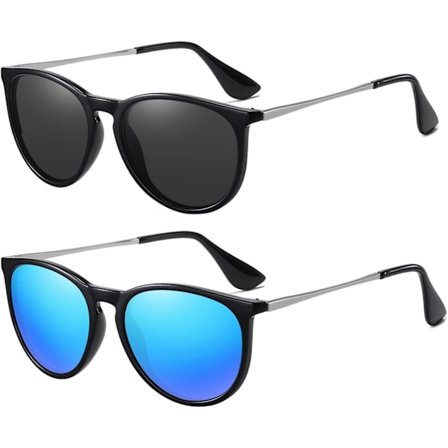 Solbriller Dame Herre Vintage Polariserte Retro Solbriller Dame Solbriller Runde Klassisk UV-beskyttelse