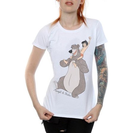 Djungelboken Dam/Dam Classic Mowgli Och Baloo Bomull T-shirt