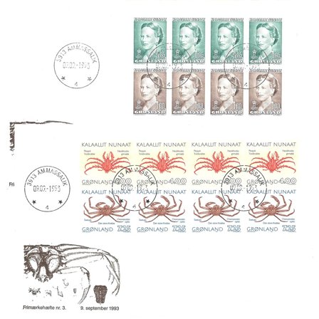 Grønland 1993 - AFA H-3 - Frimærkehæfte - Stemplet