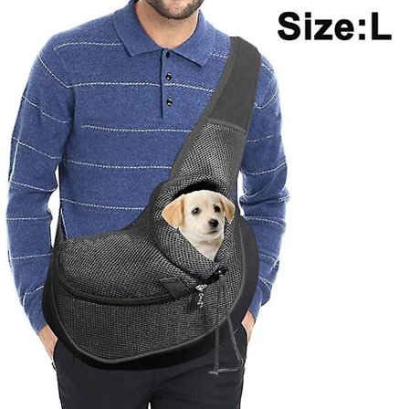 Pet Dog Sling Bag, åndbar Mesh Travel Justerbar polstret med frontlomme skuldertaske