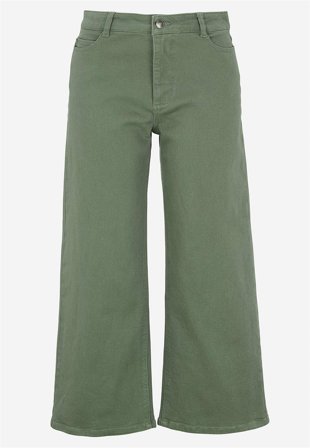Cellbes of Sweden - Brede ankeljeans i kakigrøn til damer i størrelse 64